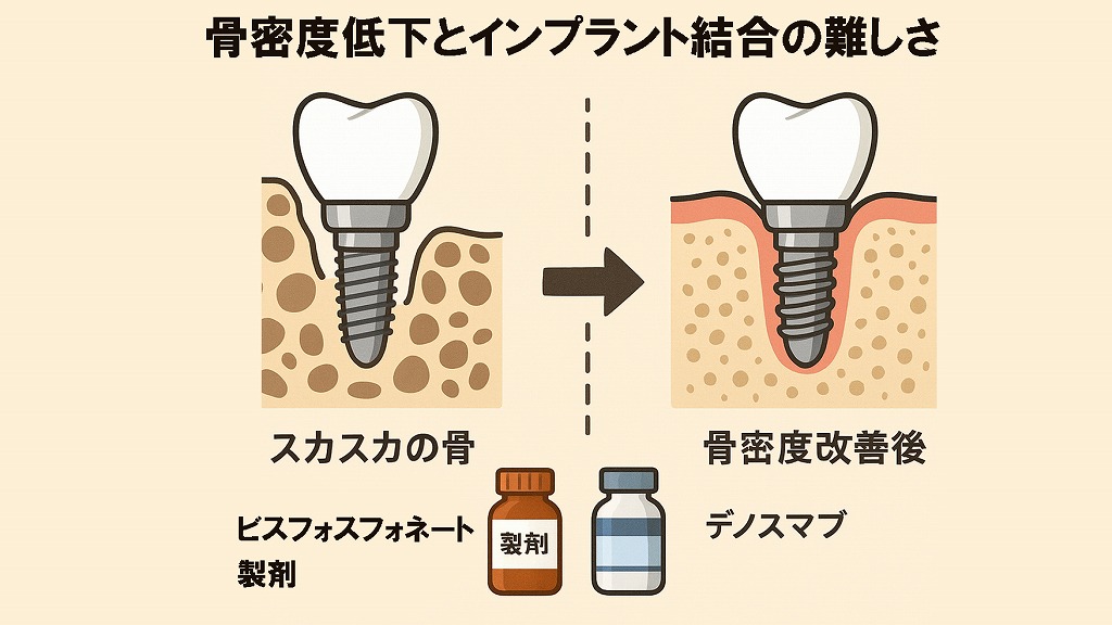 骨密度低下とインプラント結合の難しさ