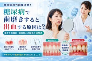 糖尿病で歯磨きすると出血する原因は?歯ぐきの腫れ・歯周病との関係と治療法