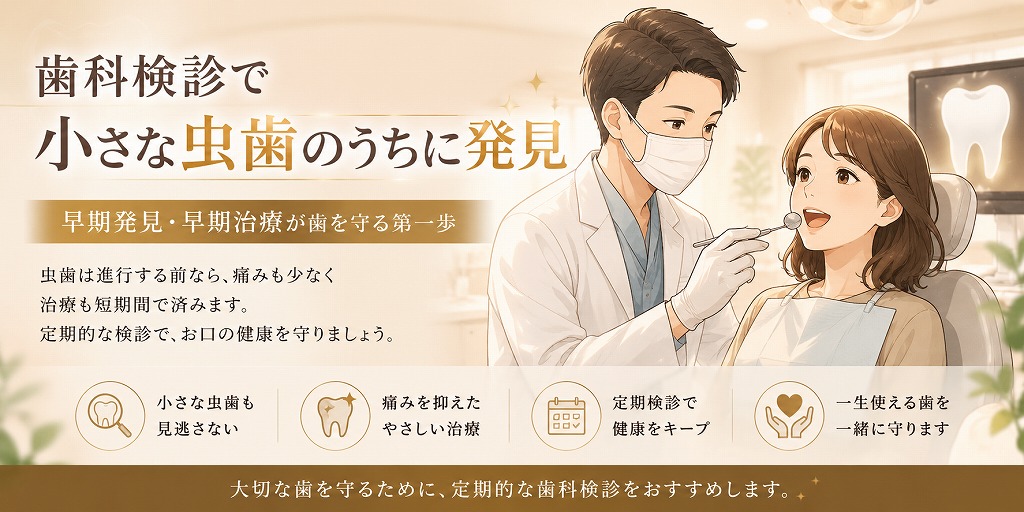 歯科検診で小さな虫歯のうちに発見