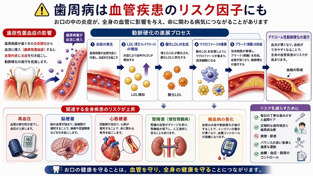 歯周病は血管疾患のリスク因子にも