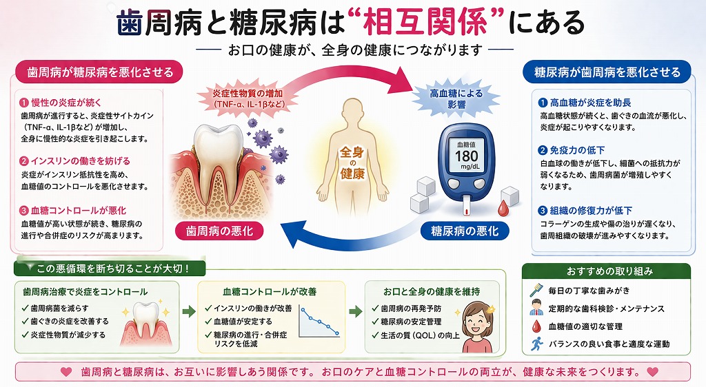 歯周病と糖尿病は“相互関係”にある