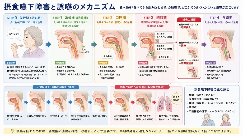 摂食嚥下障害と誤嚥のメカニズム