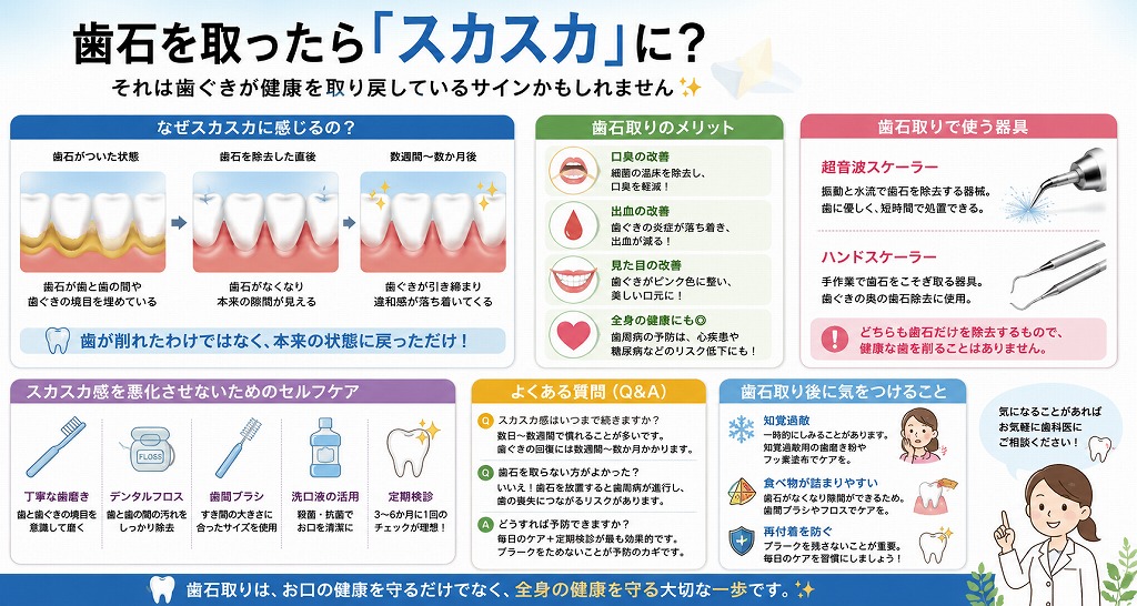 歯石取り後に「歯がスカスカに…」と感じた方へ