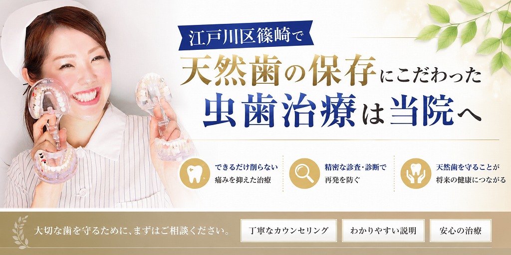 江戸川区篠崎で天然歯の保存にこだわった虫歯治療は当院へ