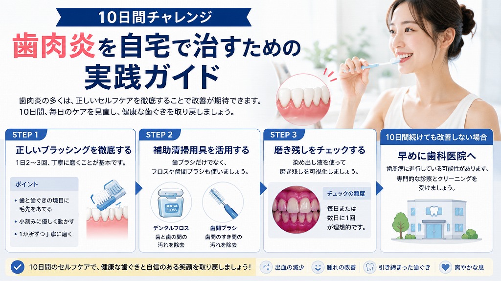 【10日間セルフケア】歯肉炎改善の実践ポイント