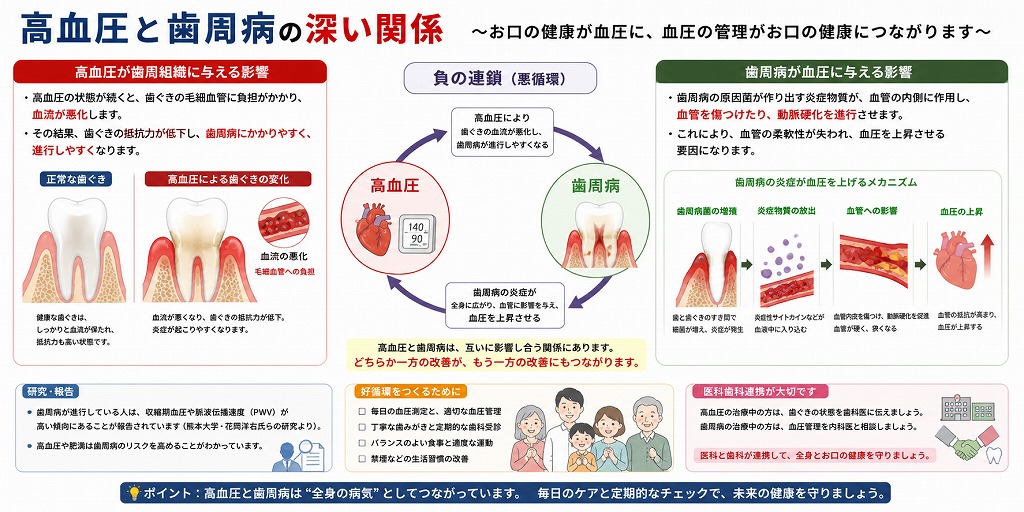 高血圧と歯周病の密接な関係