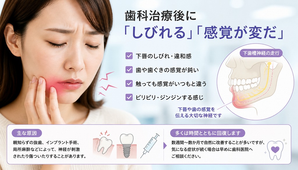 歯科治療後に「しびれる」「感覚が変だ」という症状