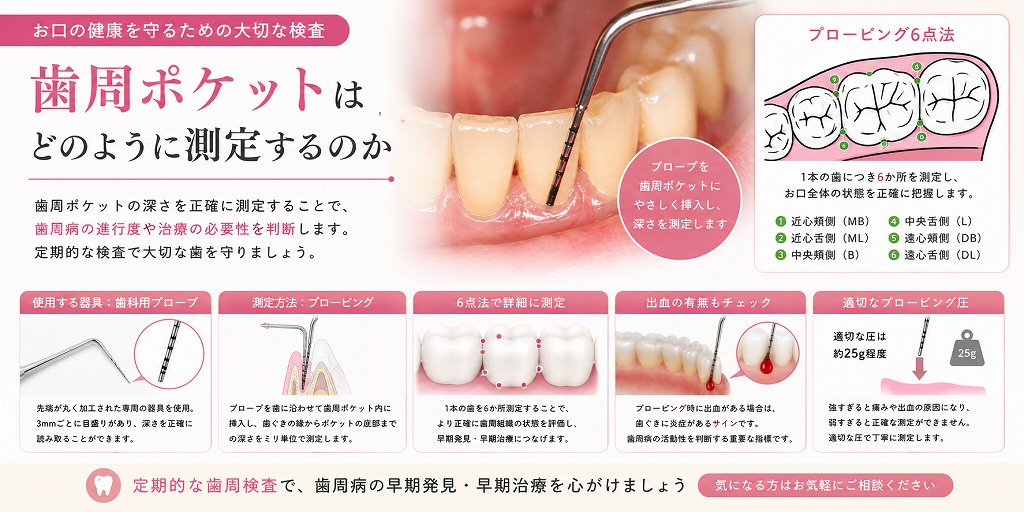 歯周ポケットはどのように測定するのか