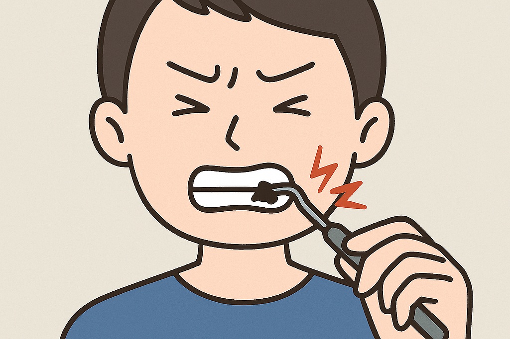 自己流で黒い歯石を取る