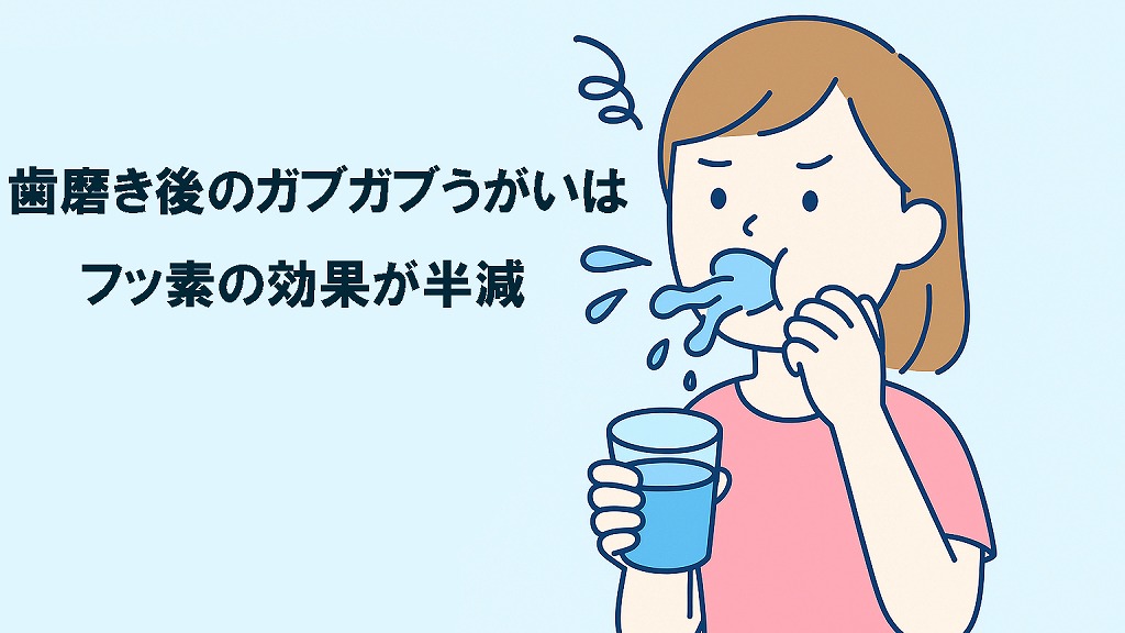 歯磨き後のガブガブうがいはフッ素の効果が半減