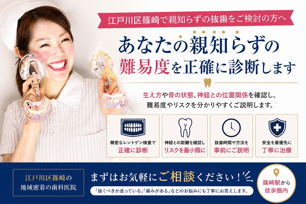 江戸川区篠崎で親知らずの抜歯をご検討の方へ｜あなたの親知らずの難易度を正確に診断します