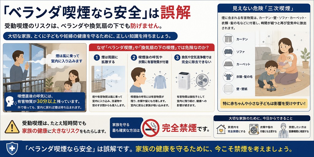 「ベランダ喫煙なら安全」は誤解