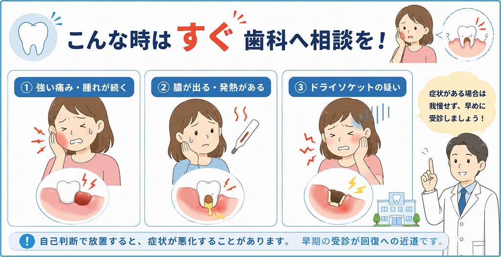 こんな症状があれば早めに歯科受診を