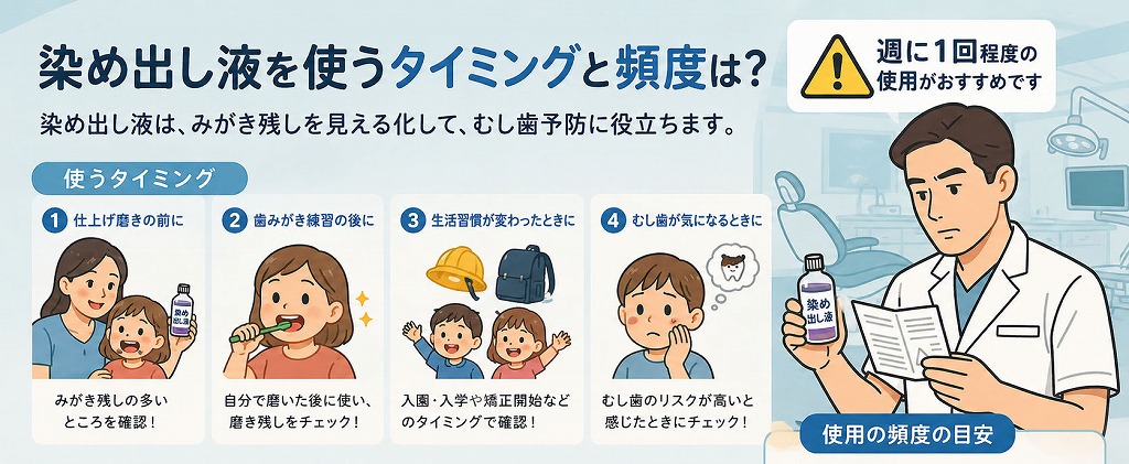 染め出し液を使うタイミングと頻度は？週に１回程度