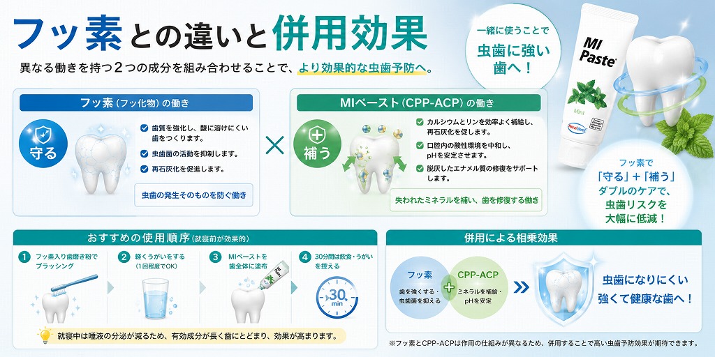 フッ素との違いと併用効果