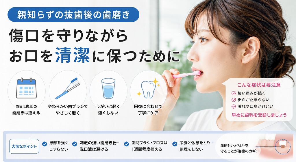 親知らずの抜歯後の歯磨き｜傷口を守りながら清潔を保つ