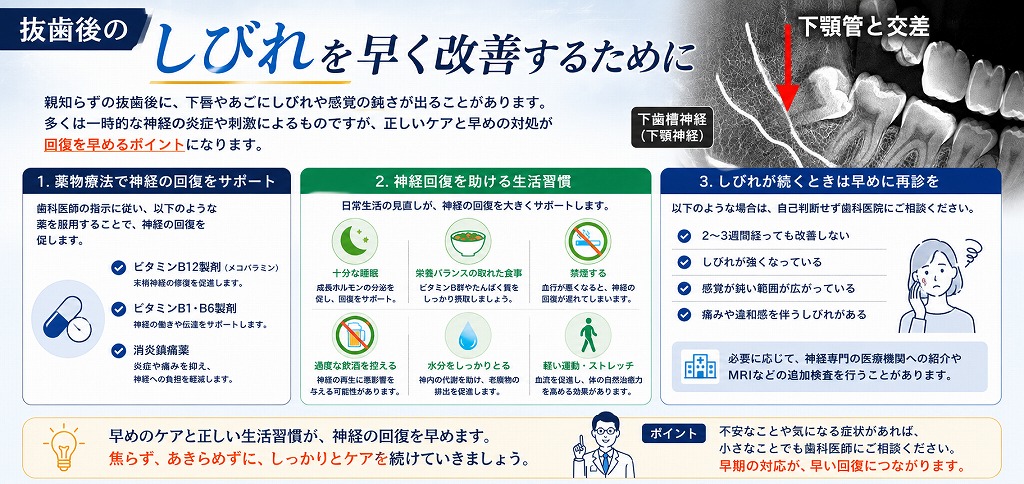 抜歯後のしびれを早く改善するために