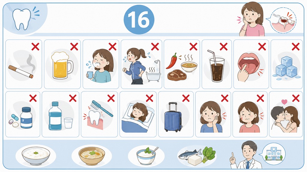 親知らず抜歯後にやってはいけない行動16選