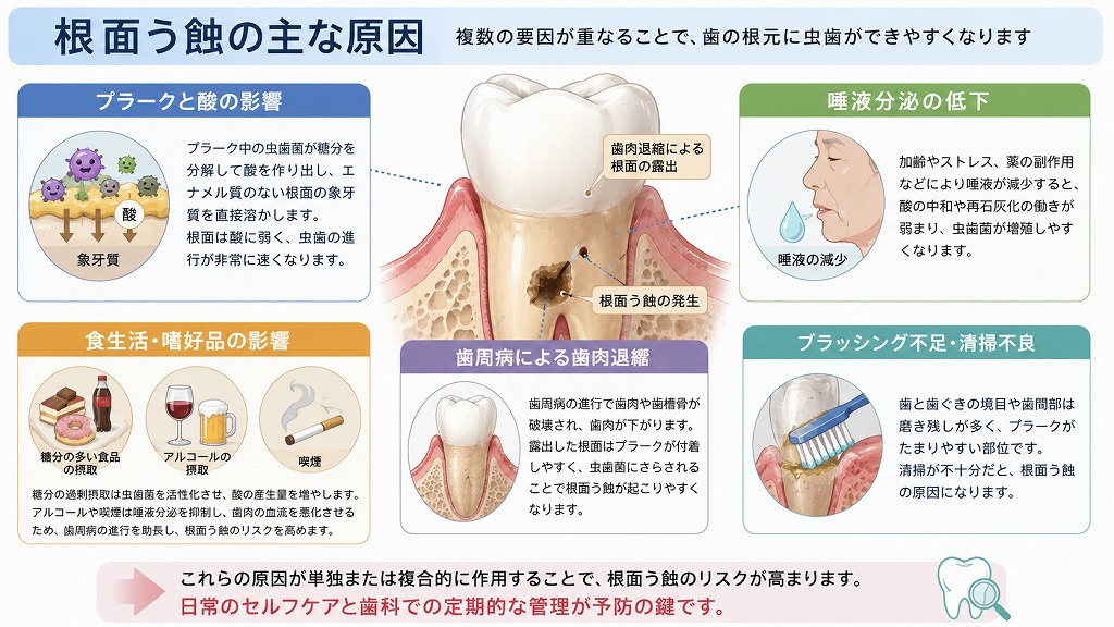 根面う蝕の主な原因