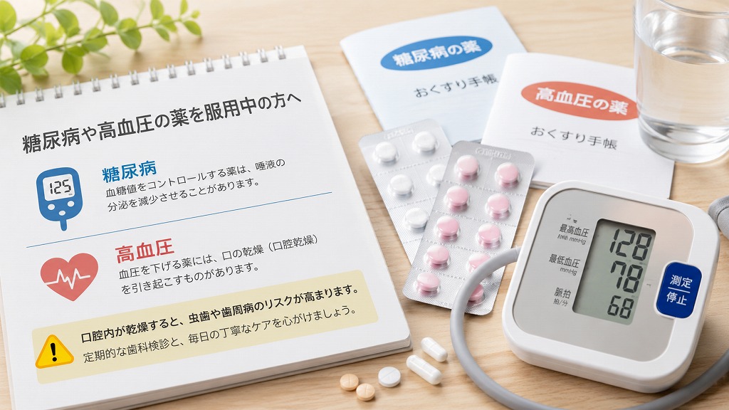 糖尿病や高血圧の薬を服用