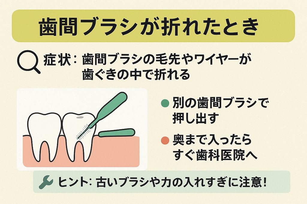 歯茎の中で歯間ブラシが折れた場合