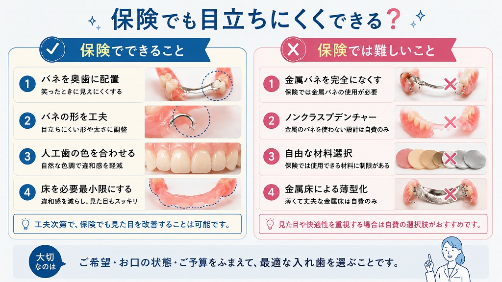 目立たない部分入れ歯は保険でも作れる？