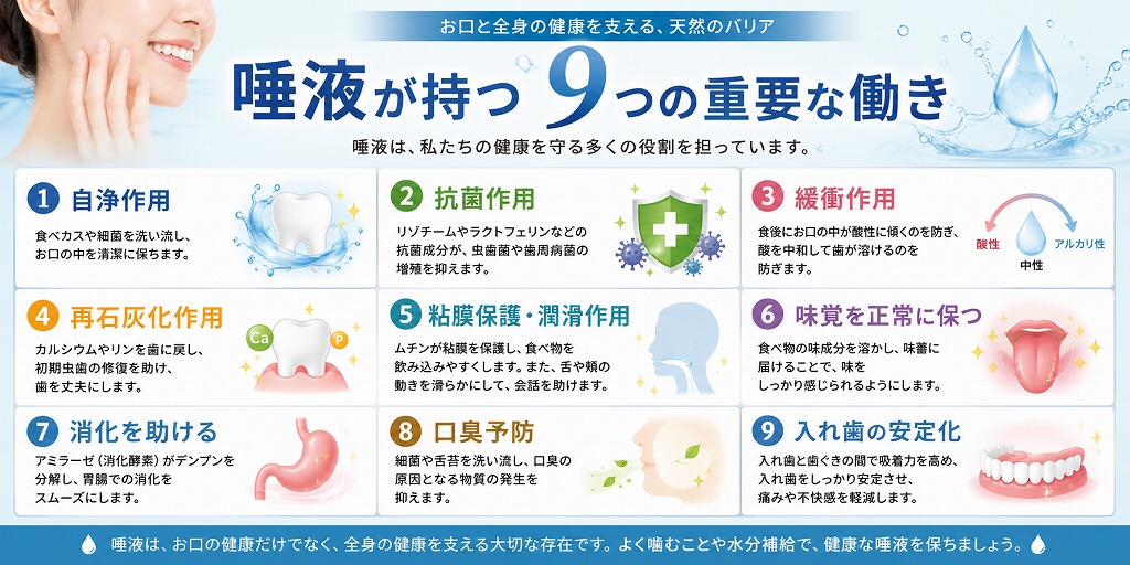唾液が持つ9つの重要な働き
