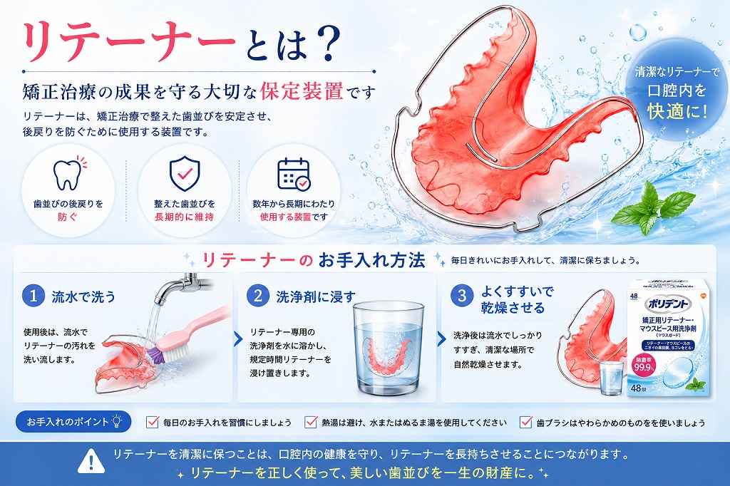 リテーナー（保定装置）とは？矯正後の歯並びを維持するために欠かせ