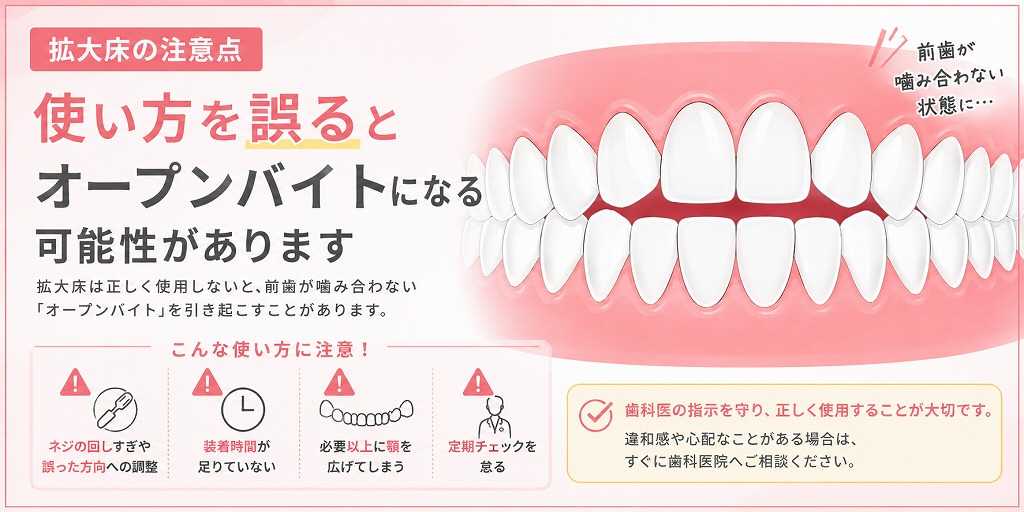 拡大床の注意点