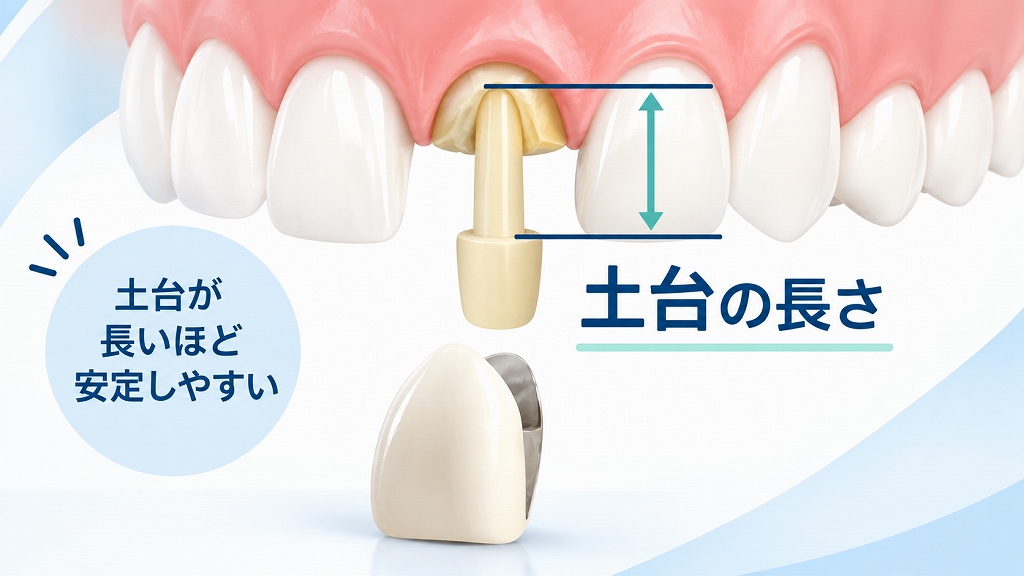 土台（コア）の長さが短い