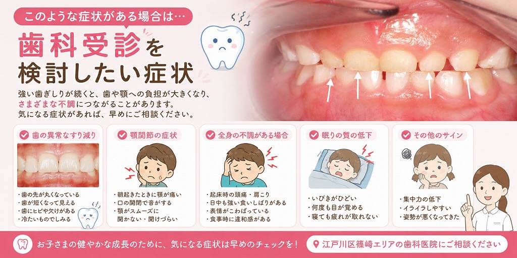歯科受診を検討したい症状