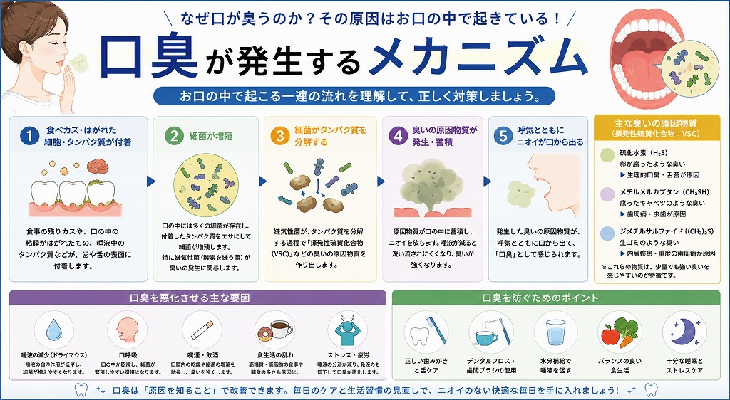 口臭が発生するメカニズム