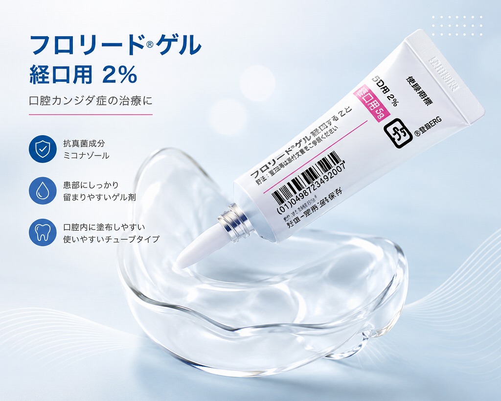 マウスピースにフロリードゲル経口用2%を入れる