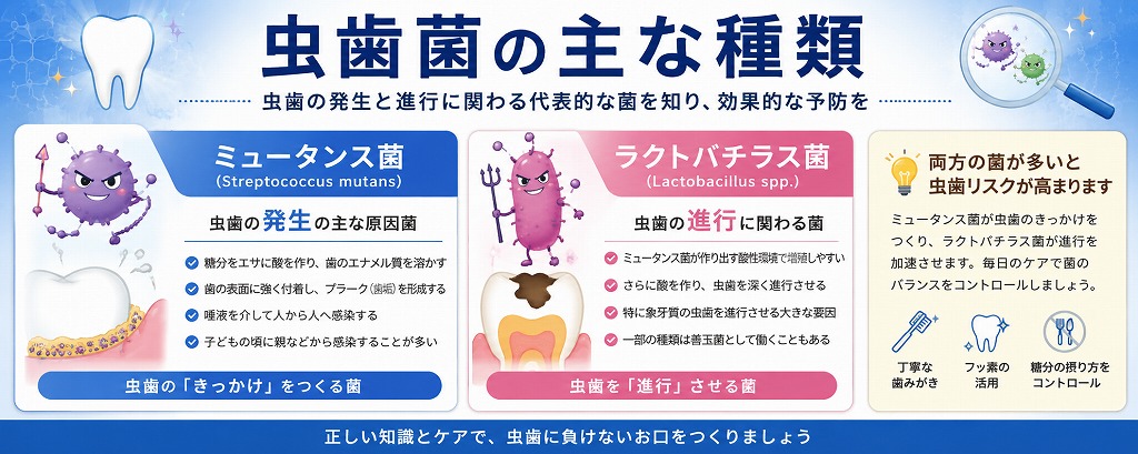 虫歯菌の主な種類