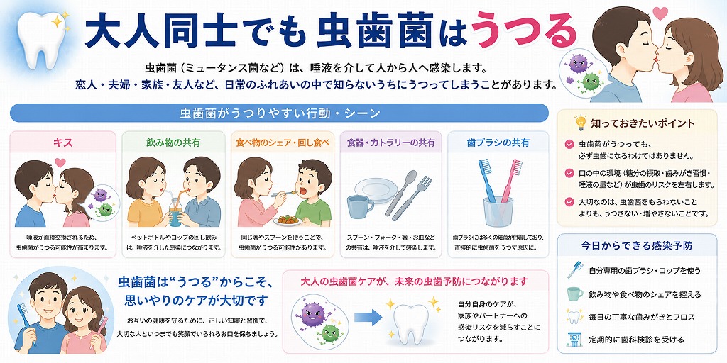 大人同士でも虫歯菌はうつる