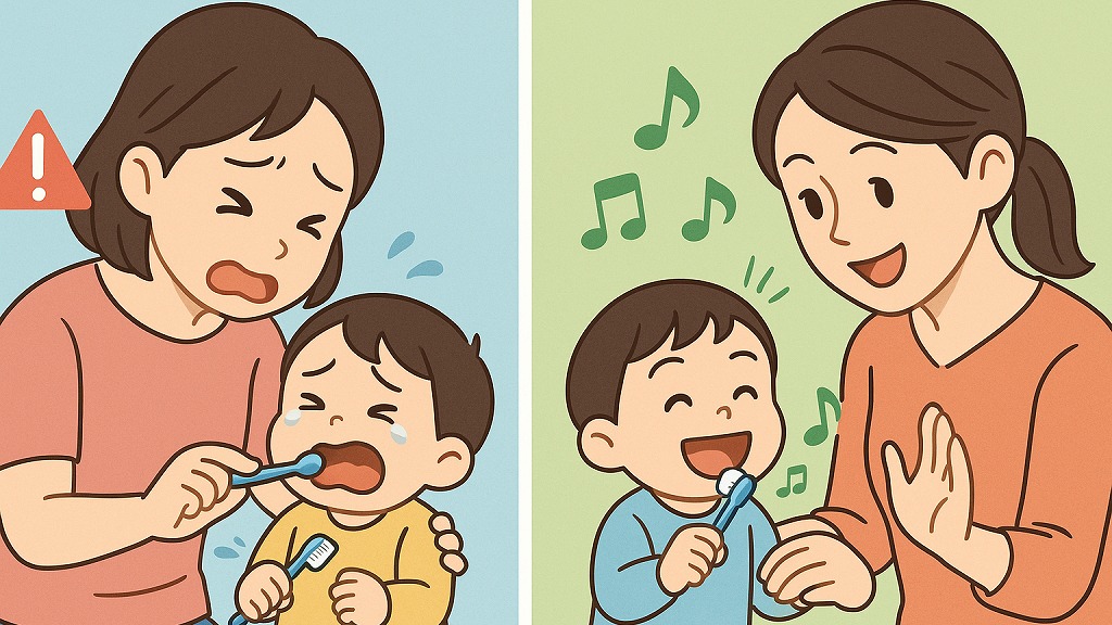 歯磨きを嫌がる1歳児への工夫