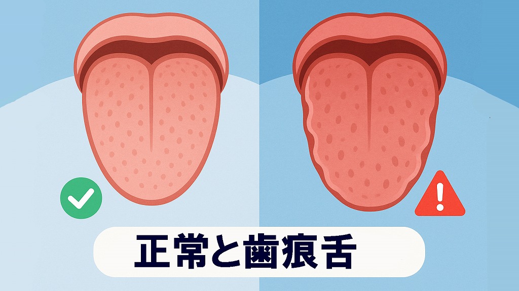正常な舌と歯痕舌