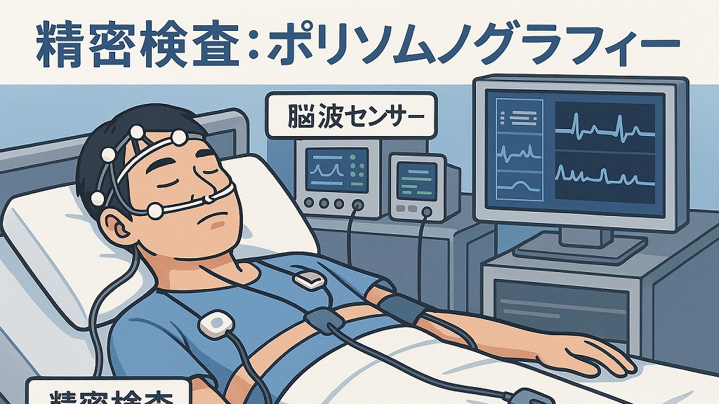 病院で行う「精密検査（ポリソムノグラフィー：PSG）」