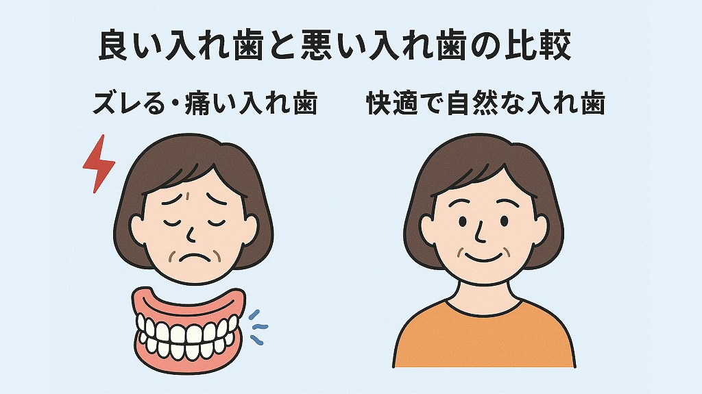 良い入れ歯と悪い入れ歯の比較