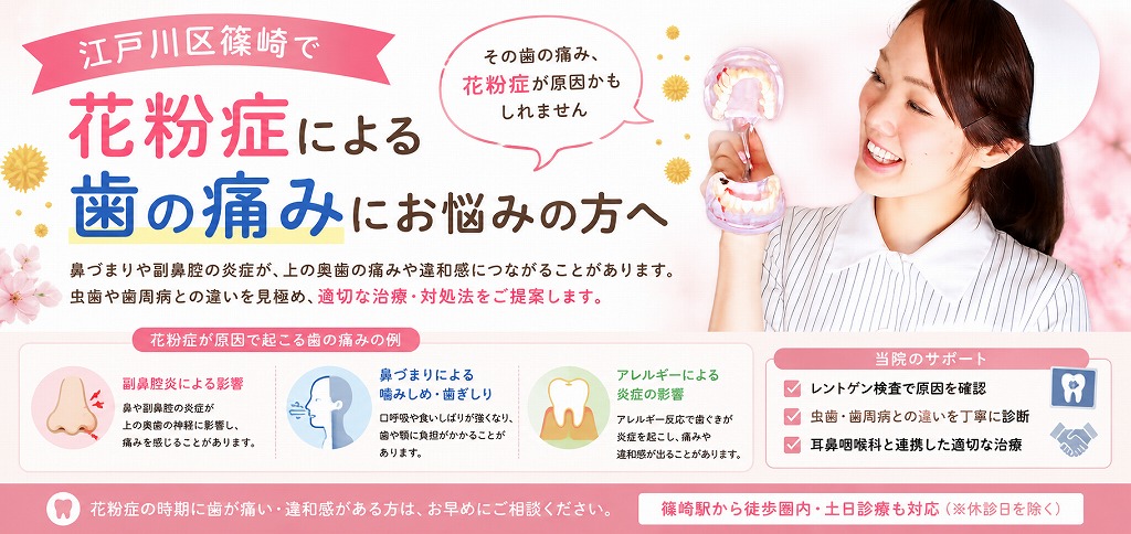 江戸川区篠崎で「花粉症による歯の痛み」にお悩みの方へ