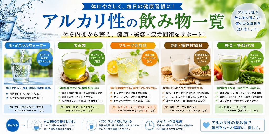 アルカリ性の飲み物一覧
