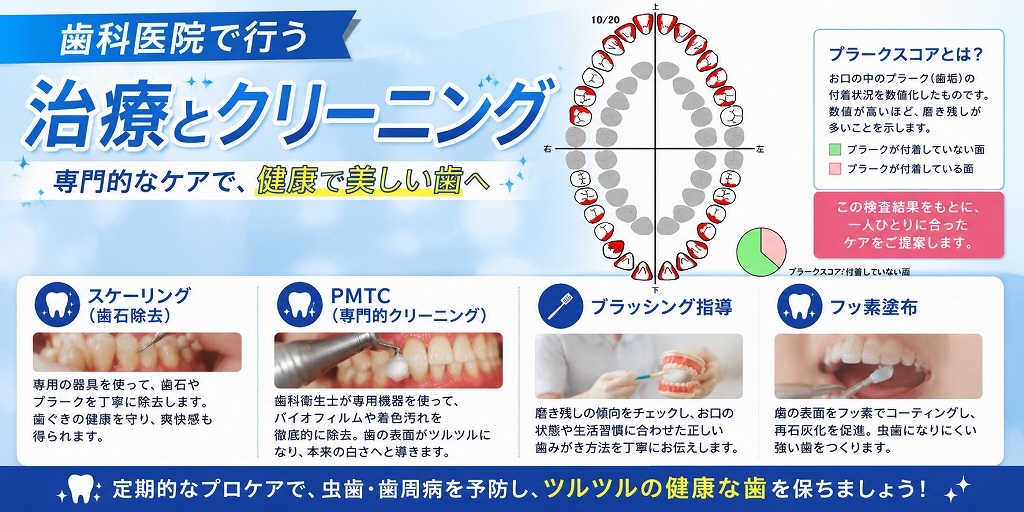 歯科医院で行う治療とクリーニング
