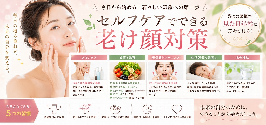 セルフケアでできる老け顔対策