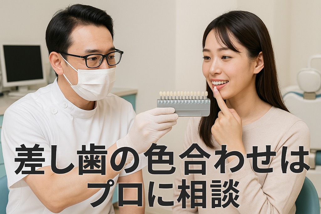 差し歯の色合わせはプロに相談