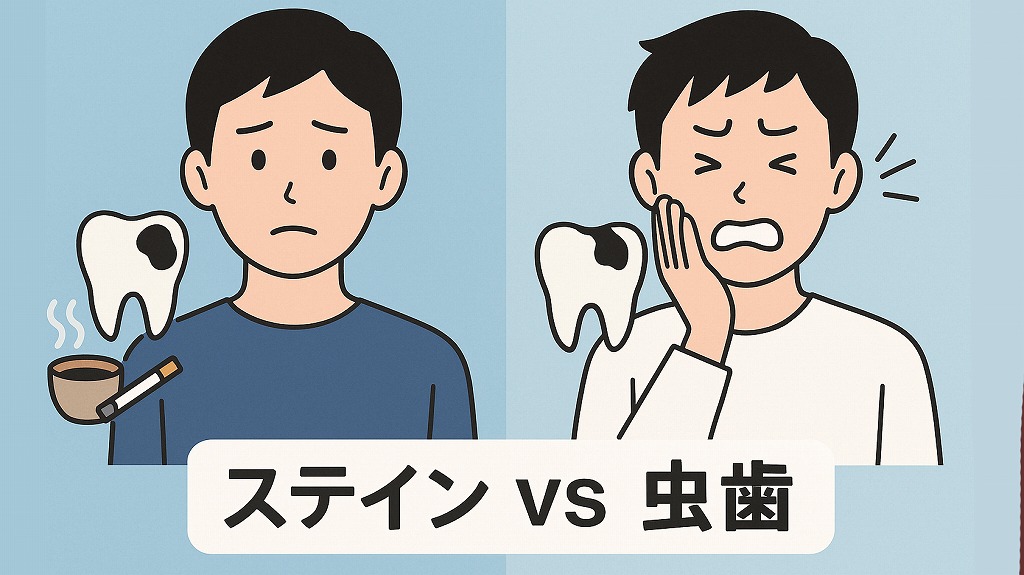 黒いシミの正体　ステインvs虫歯
