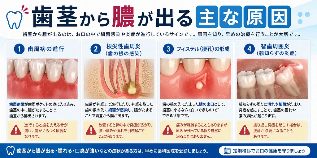 歯茎から膿が出る主な原因