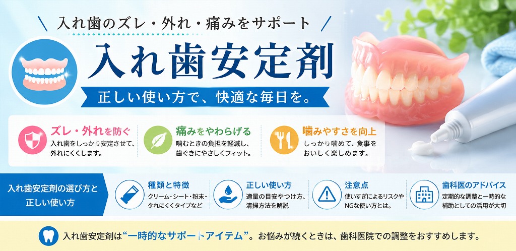 入れ歯安定剤の正しい選び方と使い方