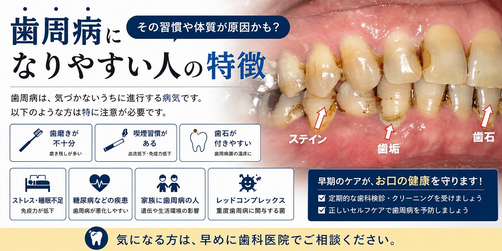 歯周病になりやすい人の特徴
