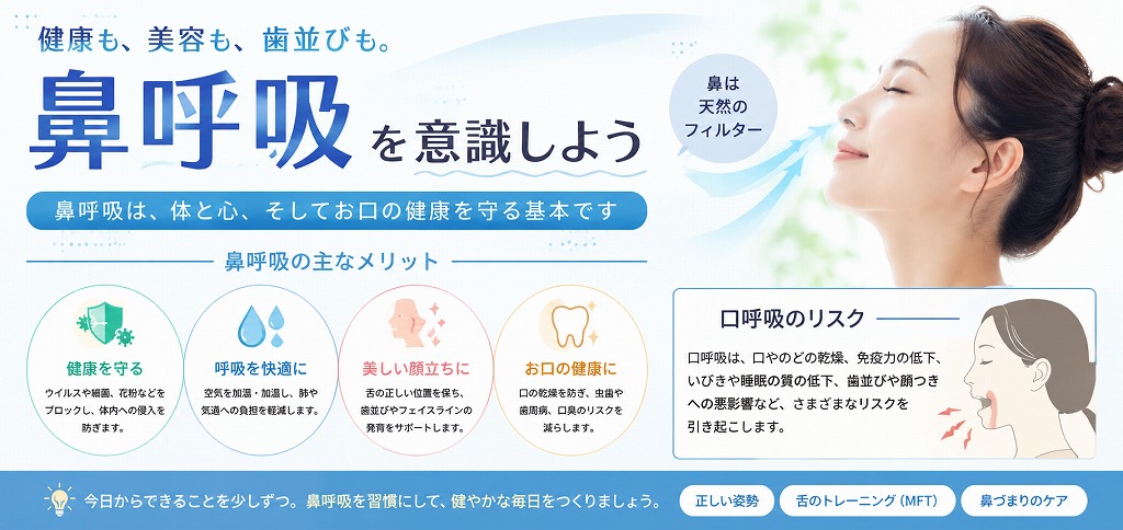 鼻呼吸を意識しよう