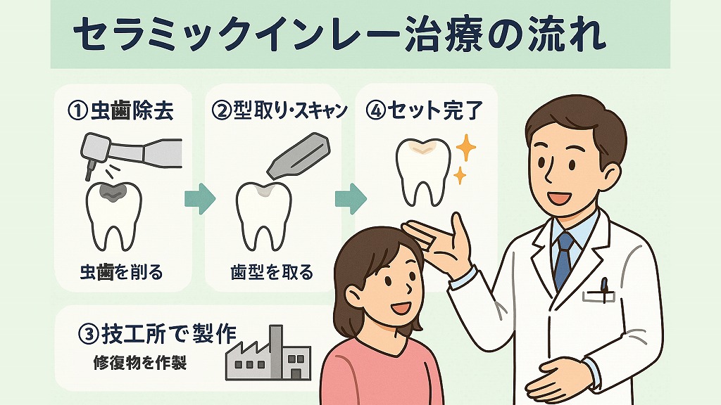 セラミックインレー治療の流れ